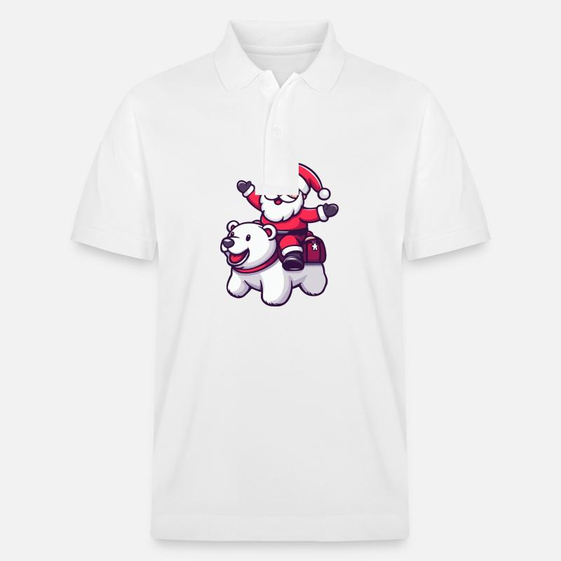 Ours polaire Père Noël - Polo PREPSTER bio Stanley/Stella Unisexe - blanc