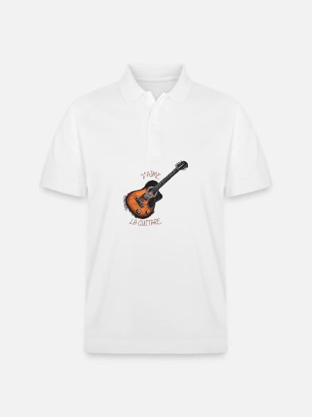 J'aime La Guitare - Polo PREPSTER bio Stanley/Stella Unisexe - blanc