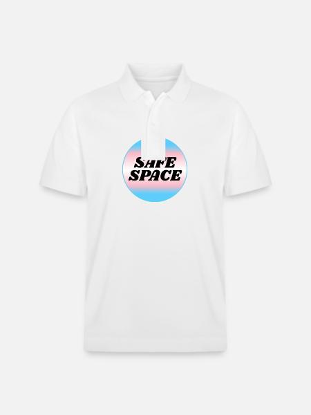 TRANS safe space - transgender pride - Stanley/Stella Unisex Organic Polo Shirt PREPSTER - white