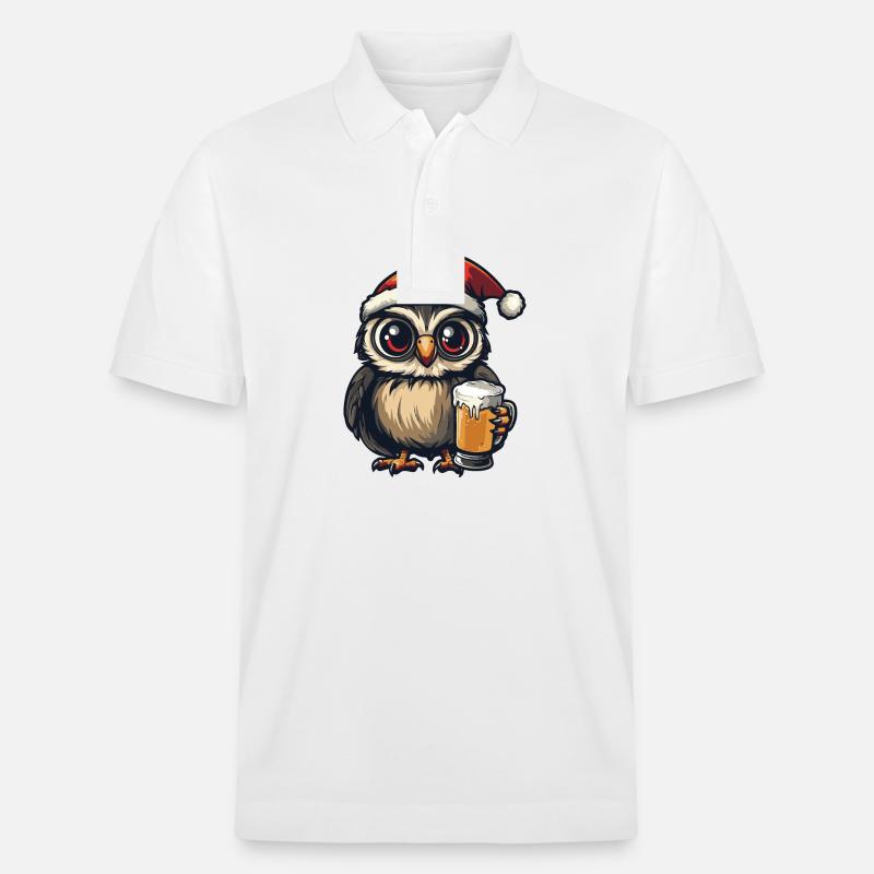 Owl Bière Noël Noël - Polo PREPSTER bio Stanley/Stella Unisexe - blanc