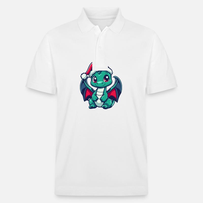 Drache Weihnachten Niedlich - Stanley/Stella Unisex Bio-Poloshirt PREPSTER - Weiß