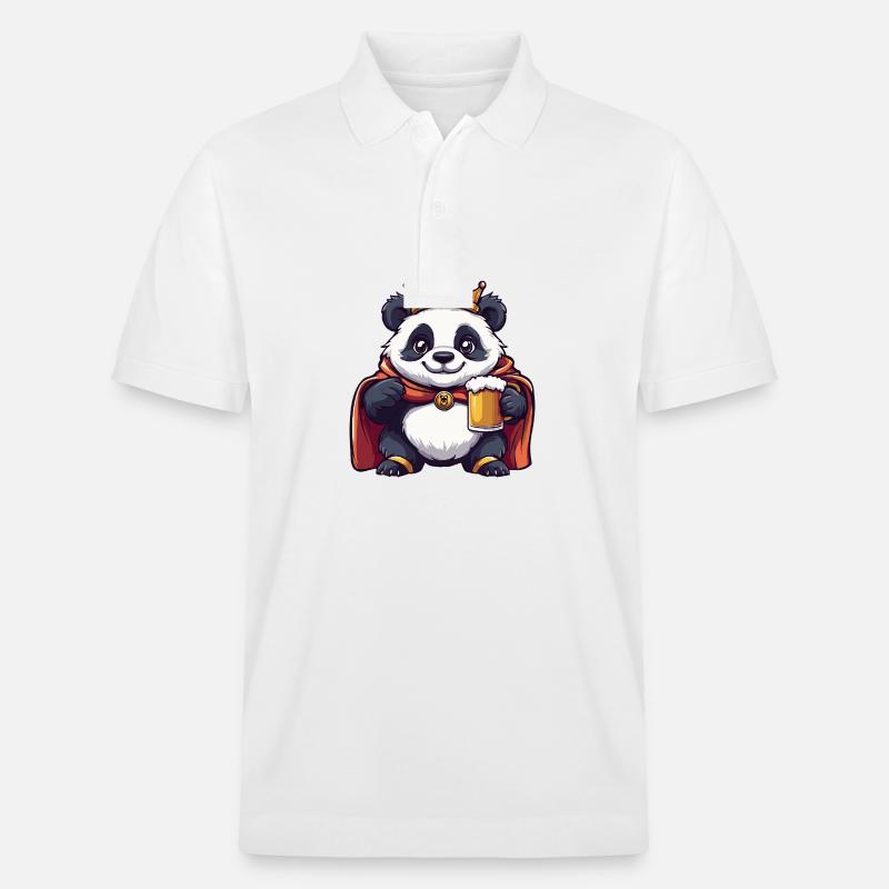 Panda Bière Drôle - Polo PREPSTER bio Stanley/Stella Unisexe - blanc