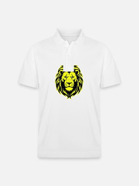 Lion Head Portrait Icon - Stanley/Stella Unisex Organic Polo Shirt PREPSTER - white