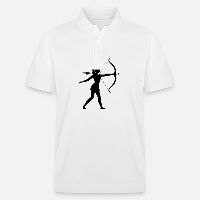Bogenschießen Frau Silhouette - Stanley/Stella Unisex Bio-Poloshirt PREPSTER - Weiß