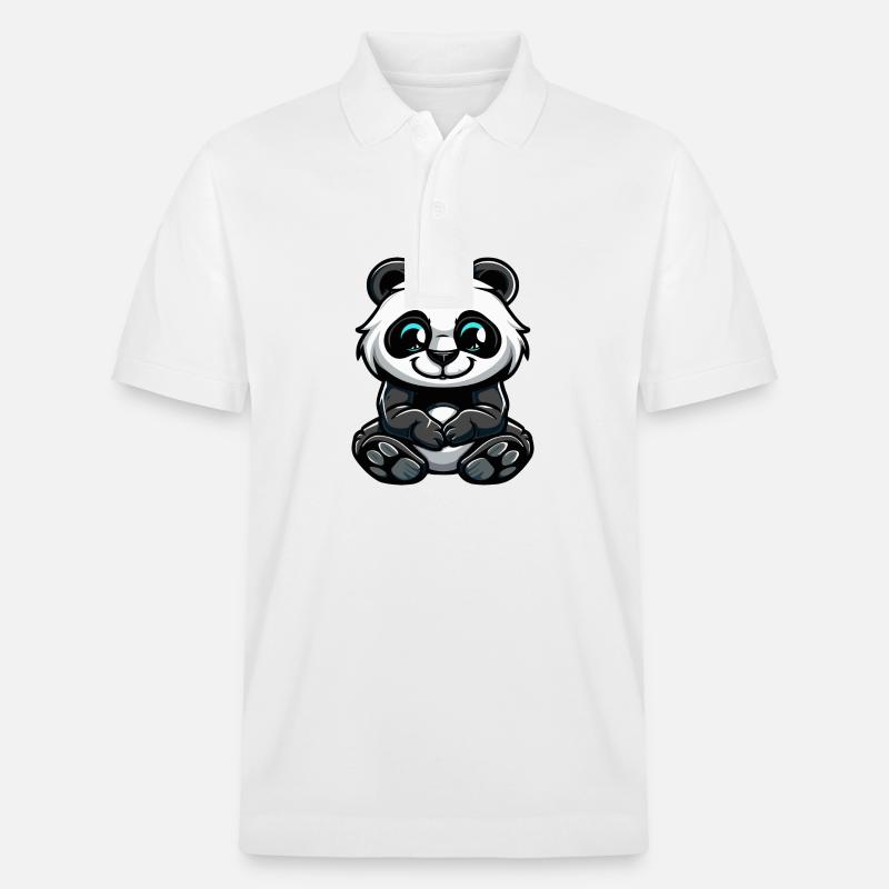 Panda Comic - Stanley/Stella Unisex Bio-Poloshirt PREPSTER - Weiß