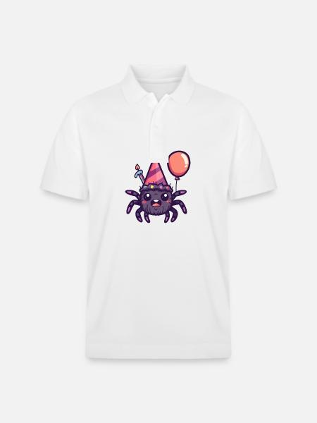 Tarentule Anniversaire Bébé - Polo PREPSTER bio Stanley/Stella Unisexe - blanc