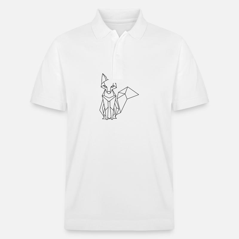 Polygon Fox – Geometric Artwork - Stanley/Stella Unisex Organic Polo Shirt PREPSTER - white
