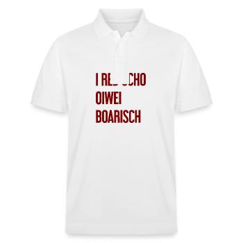 I red scho oiwei boarisch - Stanley/Stella Unisex Organic Polo Shirt PREPSTER - white - Front - Roxy (174cm) & Andy (188cm)