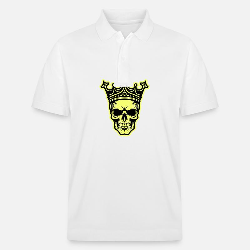 Crâne Roi Couronne - Polo PREPSTER bio Stanley/Stella Unisexe - blanc