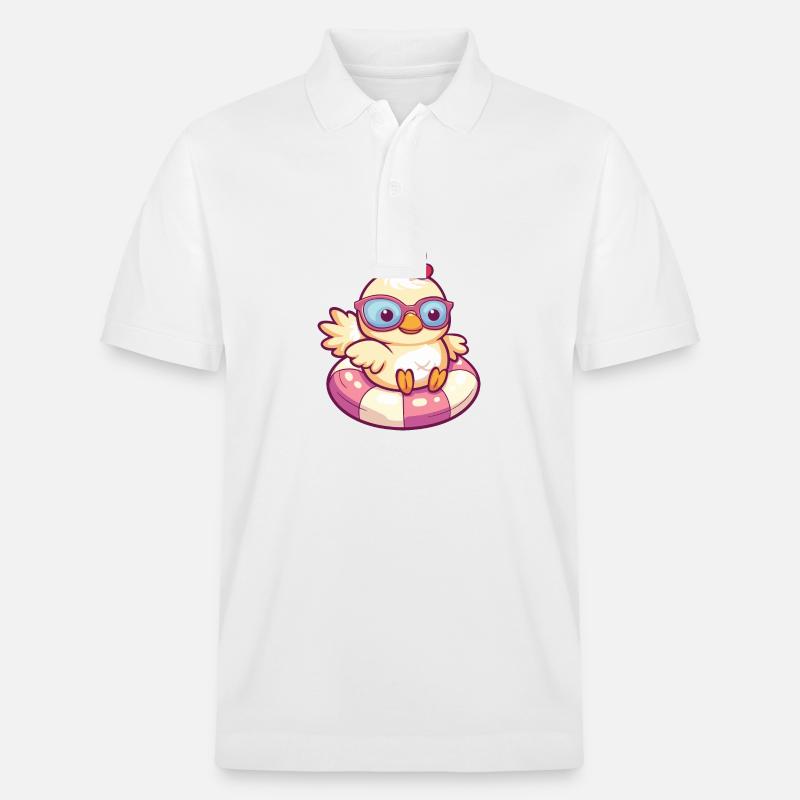 Poulet Été Bande Dessinée - Polo PREPSTER bio Stanley/Stella Unisexe - blanc