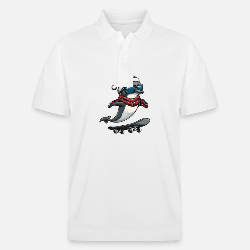 Dauphin Noël Drôle - Polo PREPSTER bio Stanley/Stella Unisexe - blanc