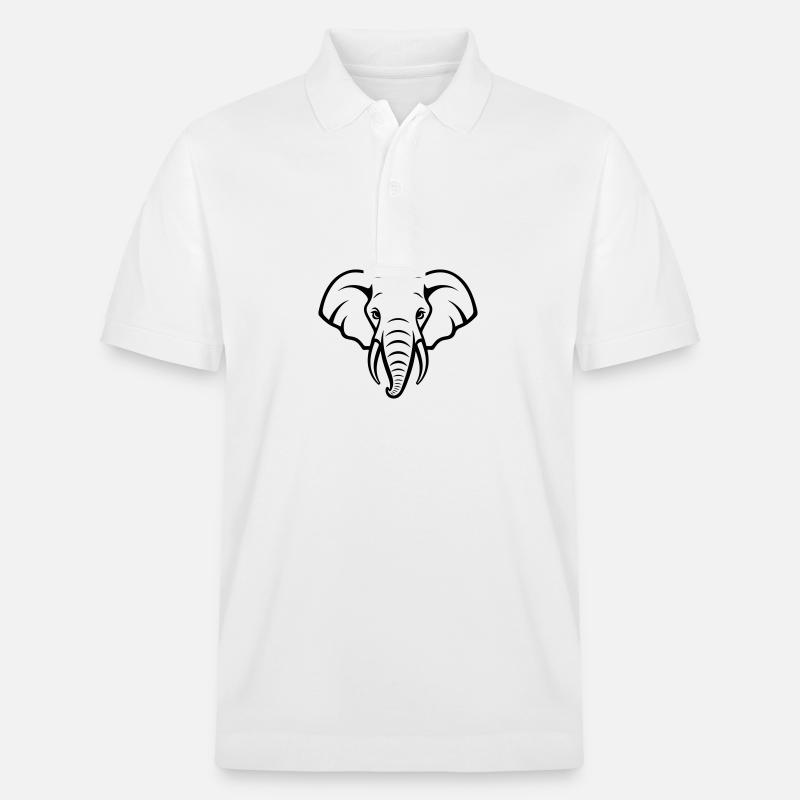 Elefant Kopf - Stanley/Stella Unisex Bio-Poloshirt PREPSTER - Weiß