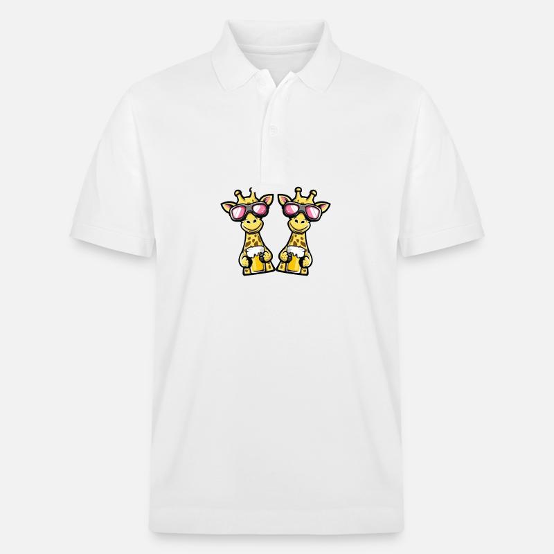 Giraffe Ski Team Bier - Stanley/Stella Unisex Bio-Poloshirt PREPSTER - Weiß