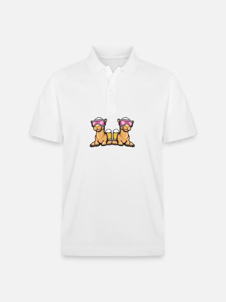 Kamel Ski Team Bier - Stanley/Stella Unisex Bio-Poloshirt PREPSTER - Weiß