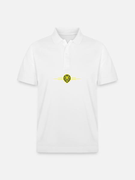 Lion Symbol King Crown - Stanley/Stella Unisex Organic Polo Shirt PREPSTER - white