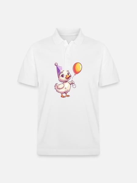 Goose Birthday Baby - Stanley/Stella Unisex Organic Polo Shirt PREPSTER - white