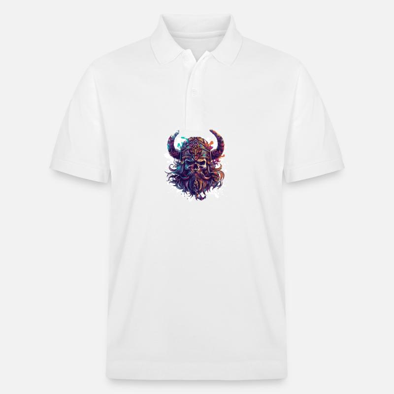 Wikinger Odin Totenkopf - Stanley/Stella Unisex Bio-Poloshirt PREPSTER - Weiß