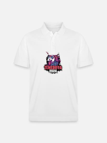 Teneriffa 2024 Einhorn - Stanley/Stella Unisex Bio-Poloshirt PREPSTER - Weiß