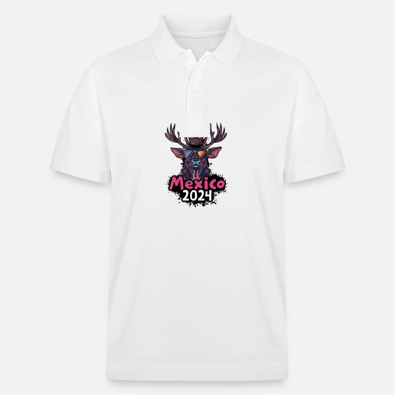 Mexique 2024 Cerf - Polo PREPSTER bio Stanley/Stella Unisexe - blanc