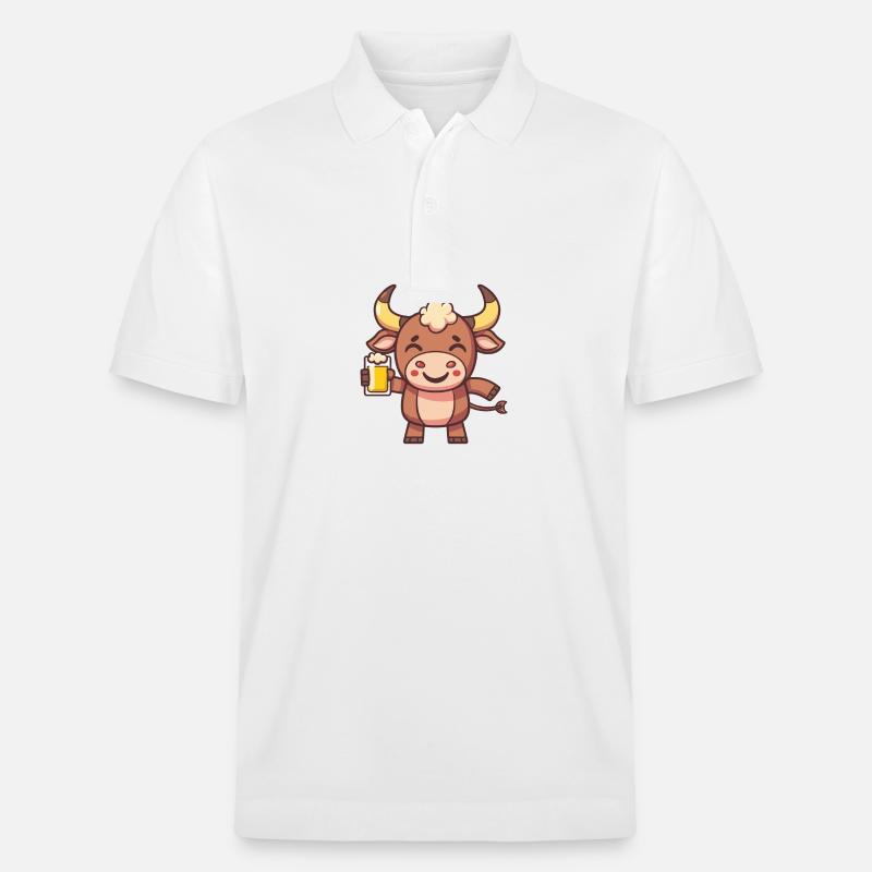 Stier Bier Comic Party - Stanley/Stella Unisex Bio-Poloshirt PREPSTER - Weiß