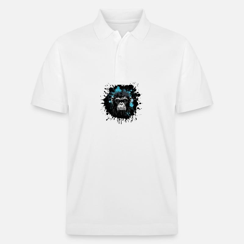 Portrait de singe - Polo PREPSTER bio Stanley/Stella Unisexe - blanc