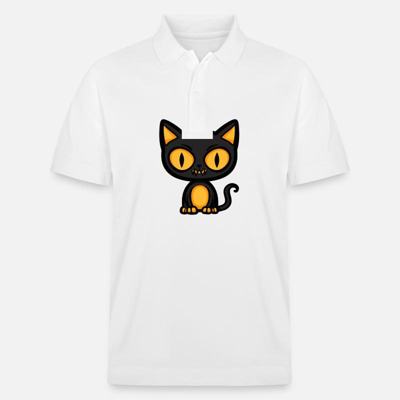 Chat Halloween Bande dessinée Chat - Polo PREPSTER bio Stanley/Stella Unisexe - blanc