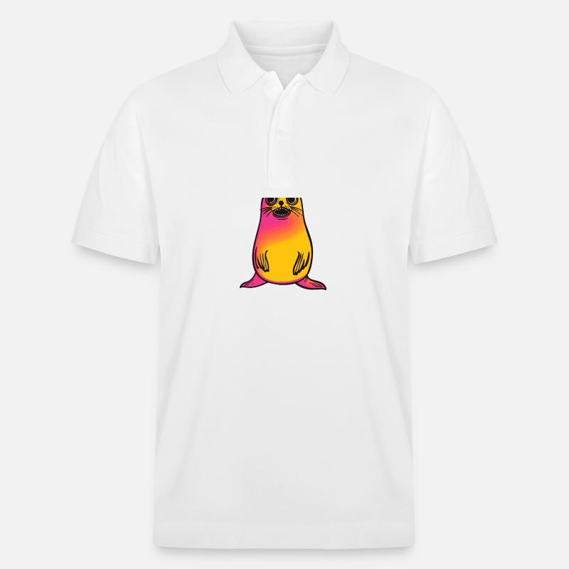 Robbe Tier Halloween Comic - Stanley/Stella Unisex Bio-Poloshirt PREPSTER - Weiß