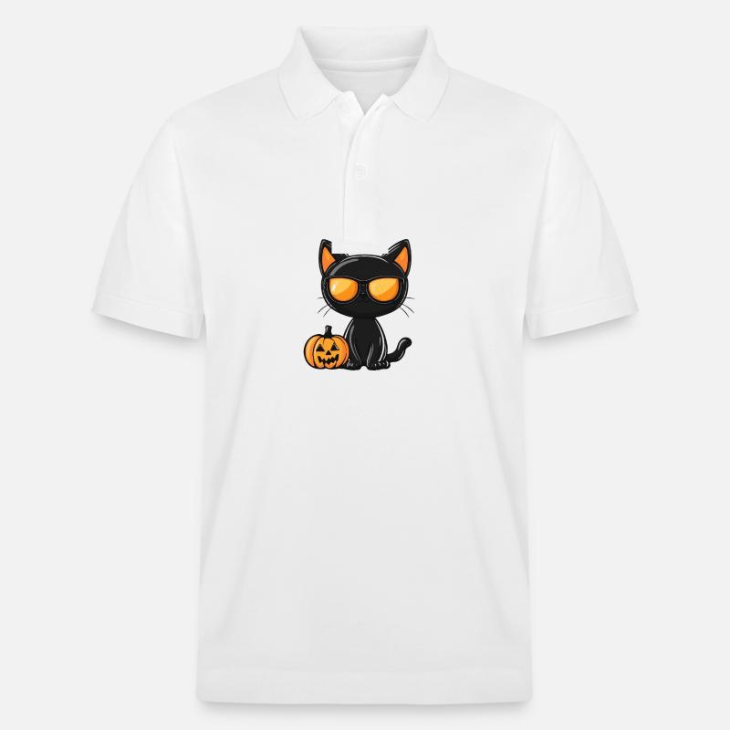 Chat Halloween Chat - Polo PREPSTER bio Stanley/Stella Unisexe - blanc