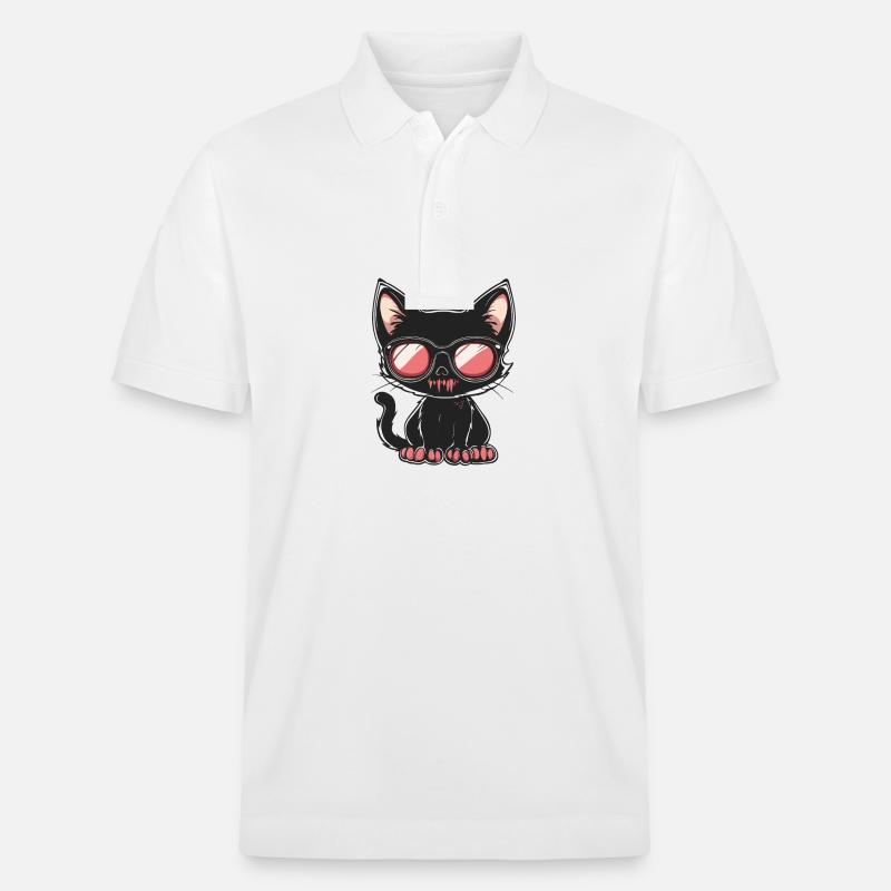Chat Halloween - Polo PREPSTER bio Stanley/Stella Unisexe - blanc