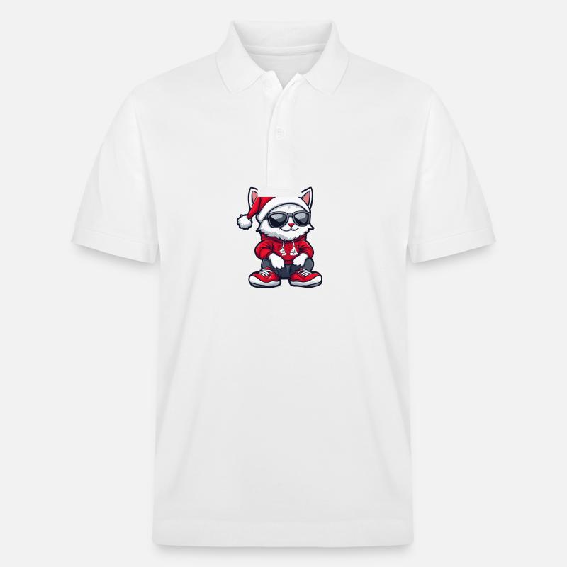 Noël des chats Noël - Polo PREPSTER bio Stanley/Stella Unisexe - blanc