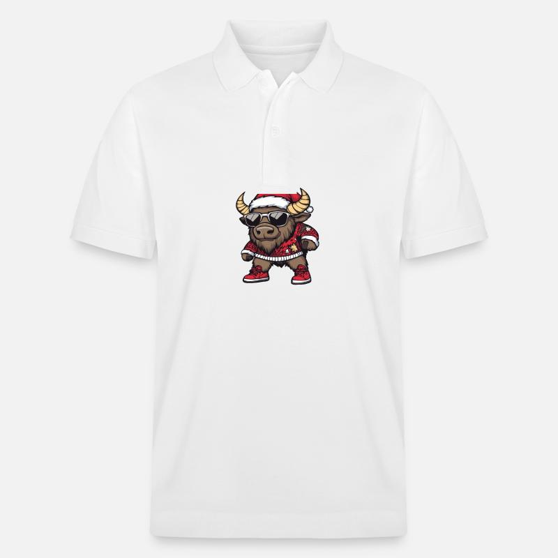 Noël du bison Noël - Polo PREPSTER bio Stanley/Stella Unisexe - blanc