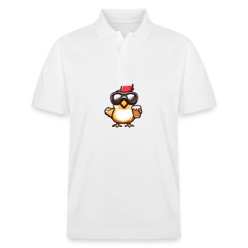 Bière de ski au poulet - Polo PREPSTER bio Stanley/Stella Unisexe - blanc - Devant - Roxy (174cm) & Andy (188cm)
