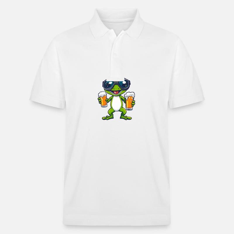 Bière de ski Lizard - Polo PREPSTER bio Stanley/Stella Unisexe - blanc