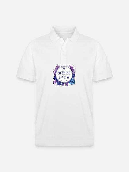 Mexiko Crew Bunt - Stanley/Stella Unisex Bio-Poloshirt PREPSTER - Weiß
