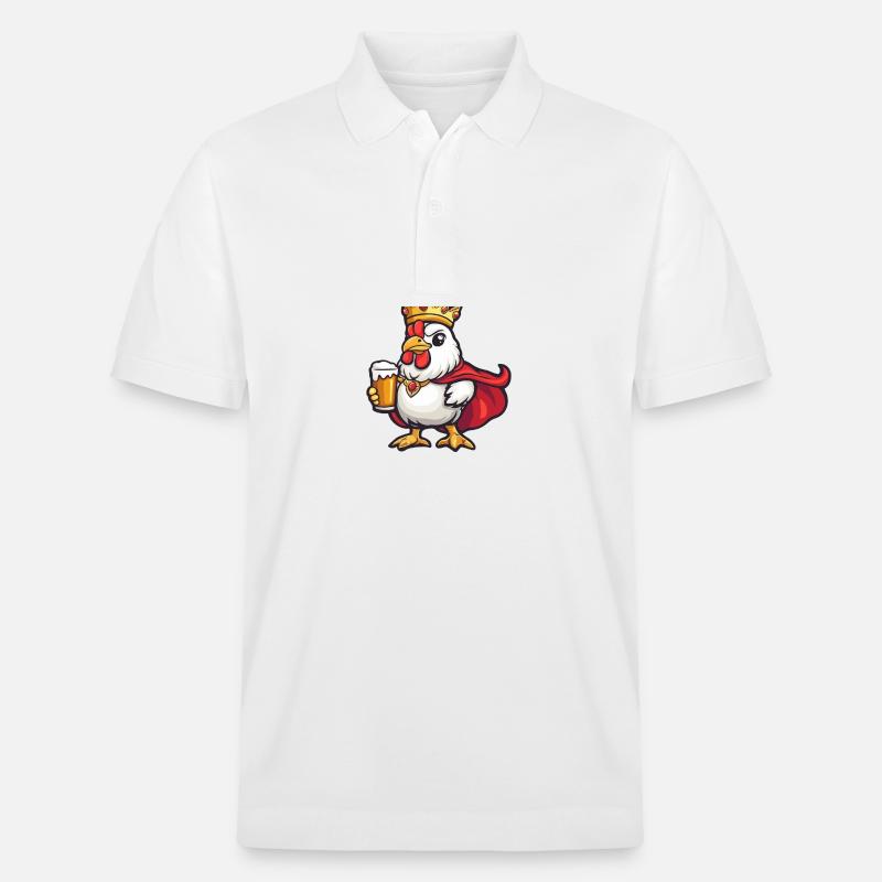 Bière de coq drôle - Polo PREPSTER bio Stanley/Stella Unisexe - blanc