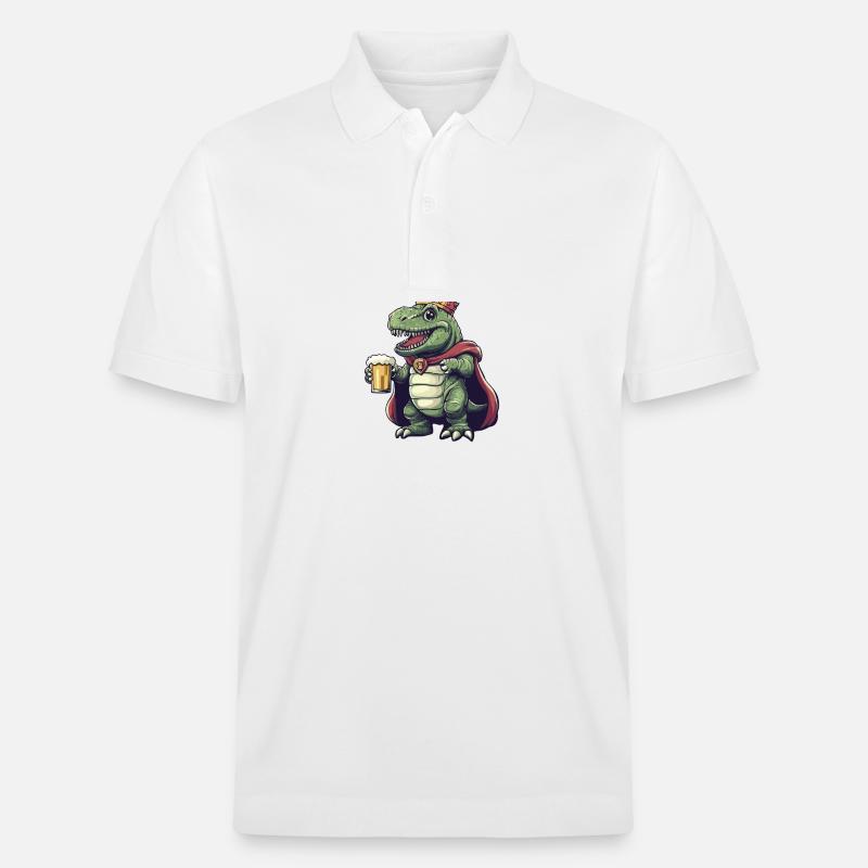 Dinosaure T-Rex Bière Drôle - Polo PREPSTER bio Stanley/Stella Unisexe - blanc