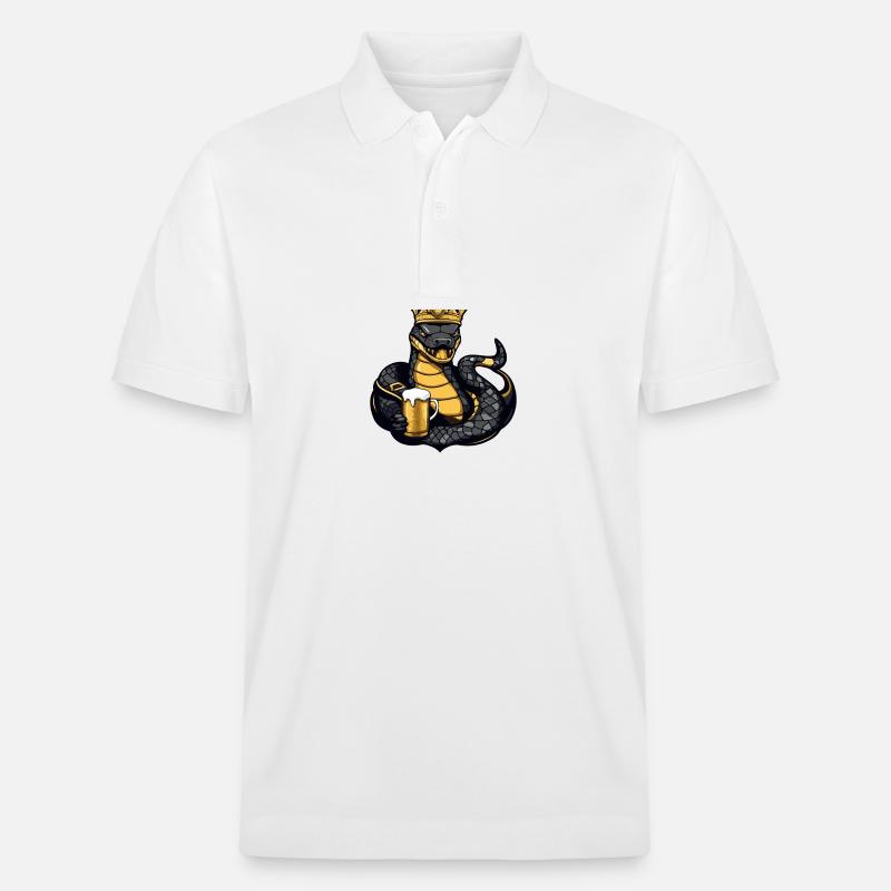Snake Cobra Bière Drôle - Polo PREPSTER bio Stanley/Stella Unisexe - blanc