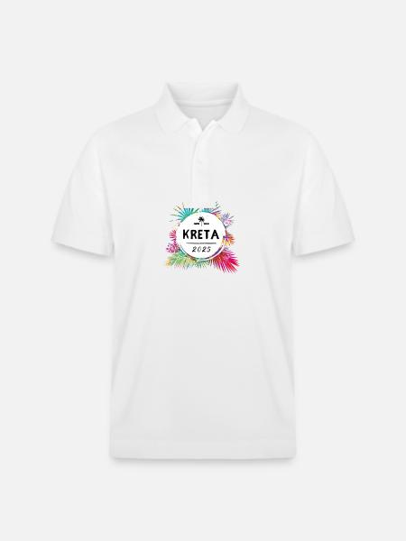 Kreta 2025 Bunt - Stanley/Stella Unisex Bio-Poloshirt PREPSTER - Weiß