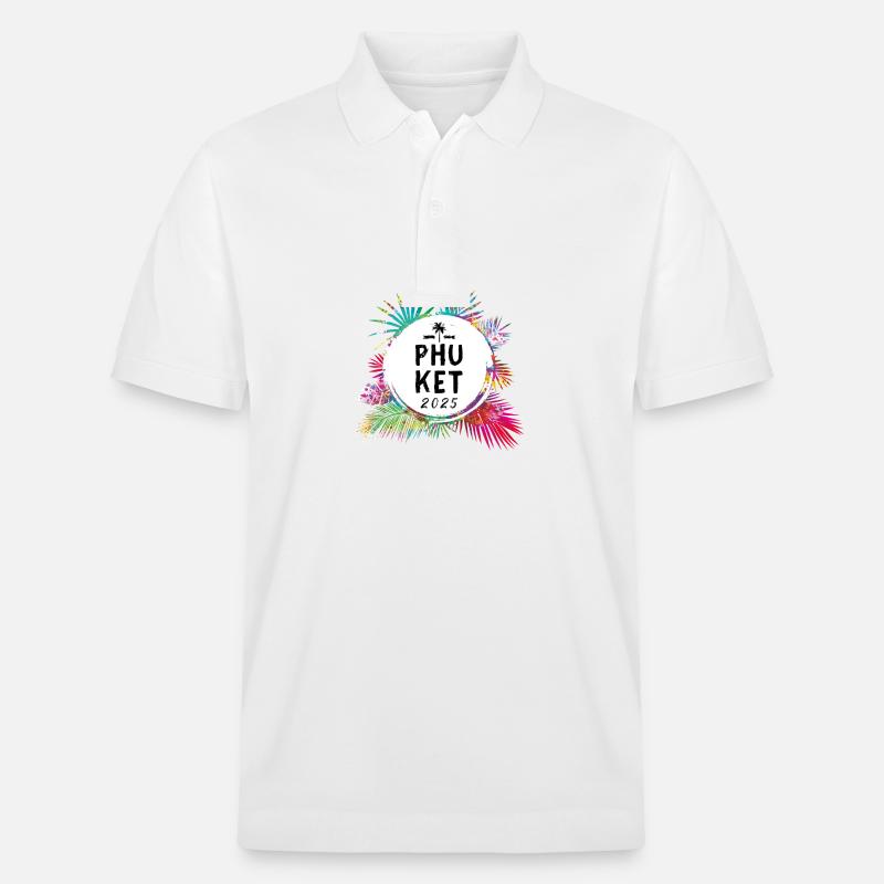 Phuket 2025 Bunt - Stanley/Stella Unisex Bio-Poloshirt PREPSTER - Weiß