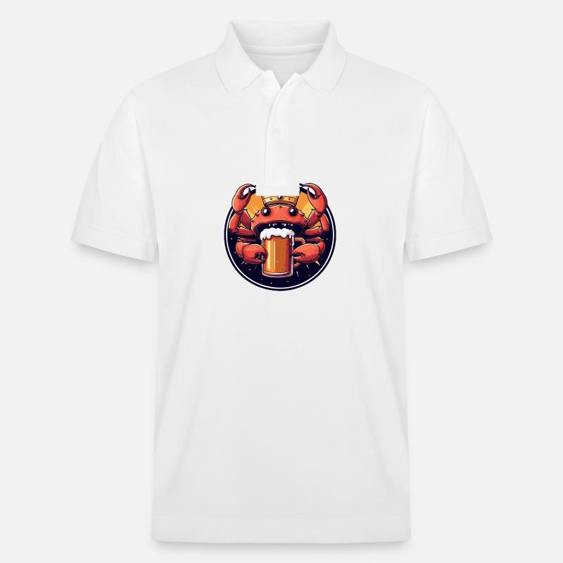 Krebs Krabbe Bier Comic - Stanley/Stella Unisex Bio-Poloshirt PREPSTER - Weiß