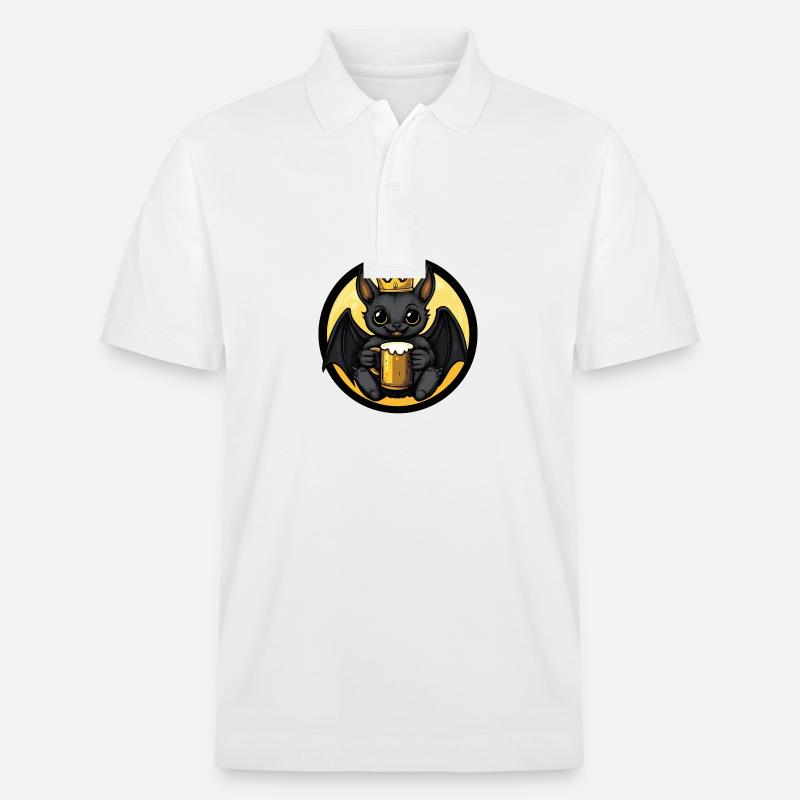 Fledermaus Bier Comic - Stanley/Stella Unisex Bio-Poloshirt PREPSTER - Weiß