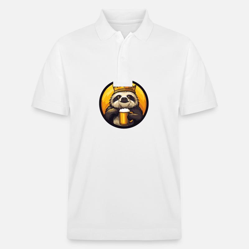 Faultier Bier Comic - Stanley/Stella Unisex Bio-Poloshirt PREPSTER - Weiß