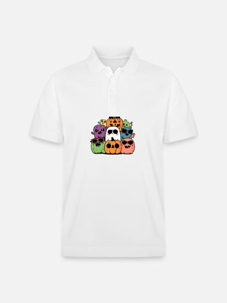 Halloween Party Figures Cool - Stanley/Stella Unisex Organic Polo Shirt PREPSTER - white