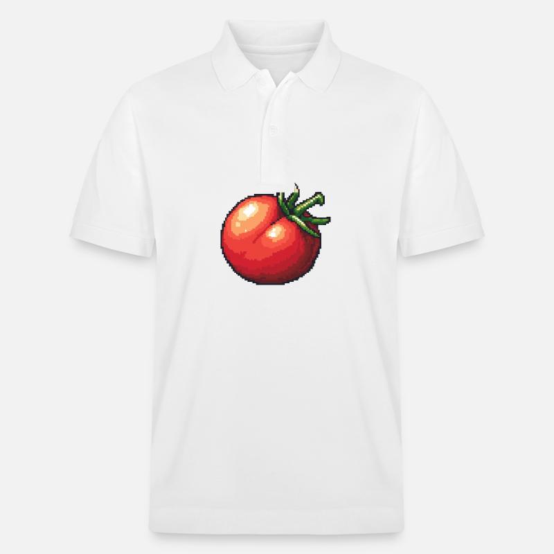 Tomate Pixel Gamer - Stanley/Stella Unisex Bio-Poloshirt PREPSTER - Weiß