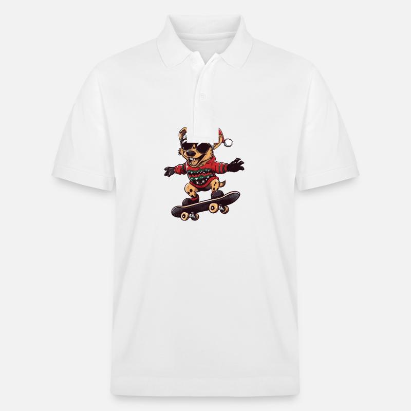 Hyène Noël drôle - Polo PREPSTER bio Stanley/Stella Unisexe - blanc