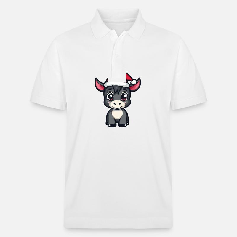 Âne Noël Mignon - Polo PREPSTER bio Stanley/Stella Unisexe - blanc