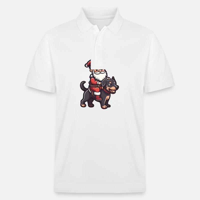 Doberman Chien Père Noël - Polo PREPSTER bio Stanley/Stella Unisexe - blanc