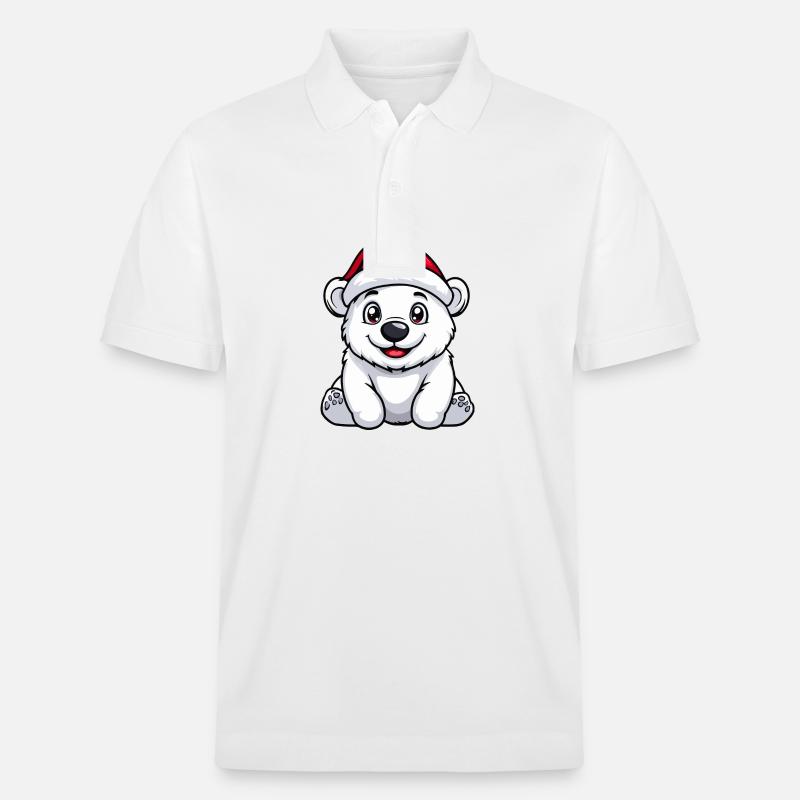 Ours polaire Noël mignon - Polo PREPSTER bio Stanley/Stella Unisexe - blanc