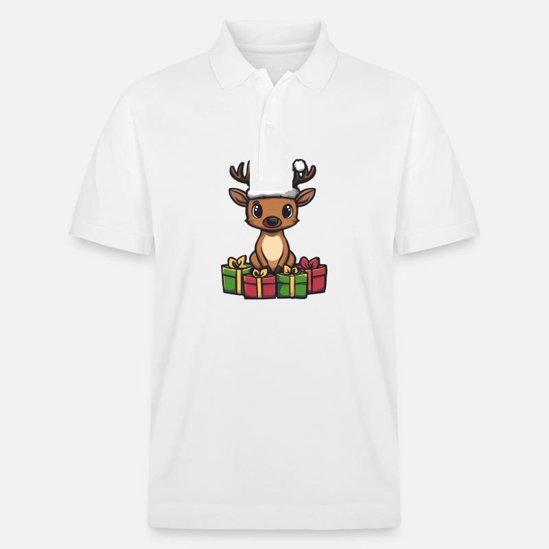 Cadeaux de Noël cerf - Polo PREPSTER bio Stanley/Stella Unisexe - blanc