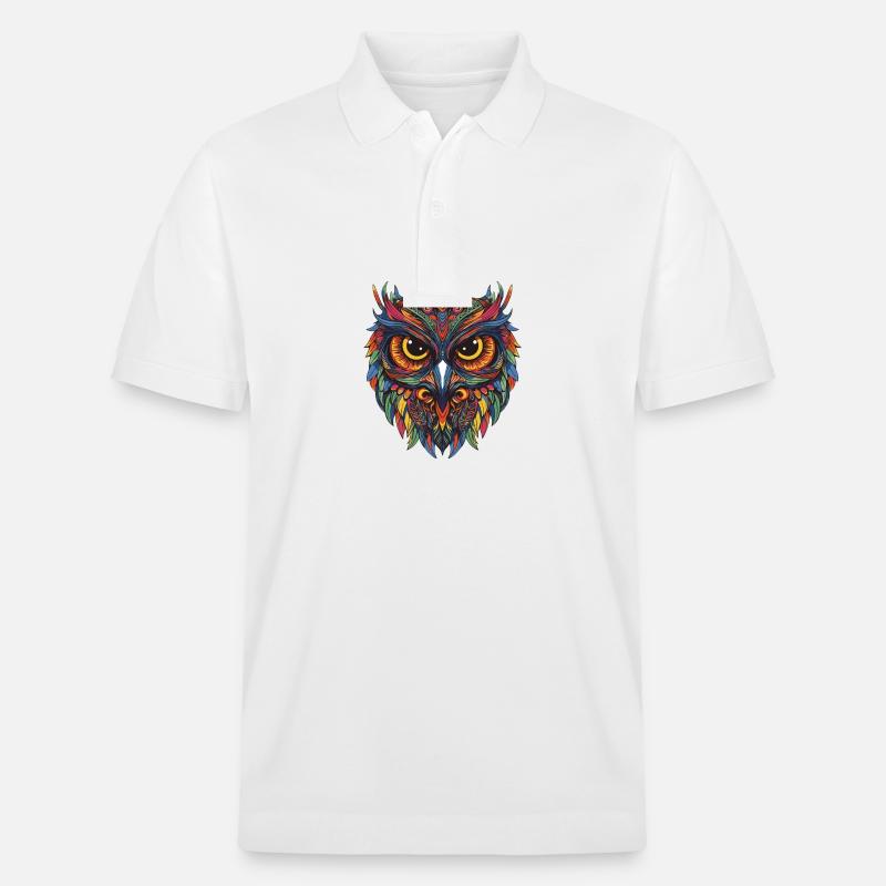 Eule Portrait - Stanley/Stella Unisex Bio-Poloshirt PREPSTER - Weiß
